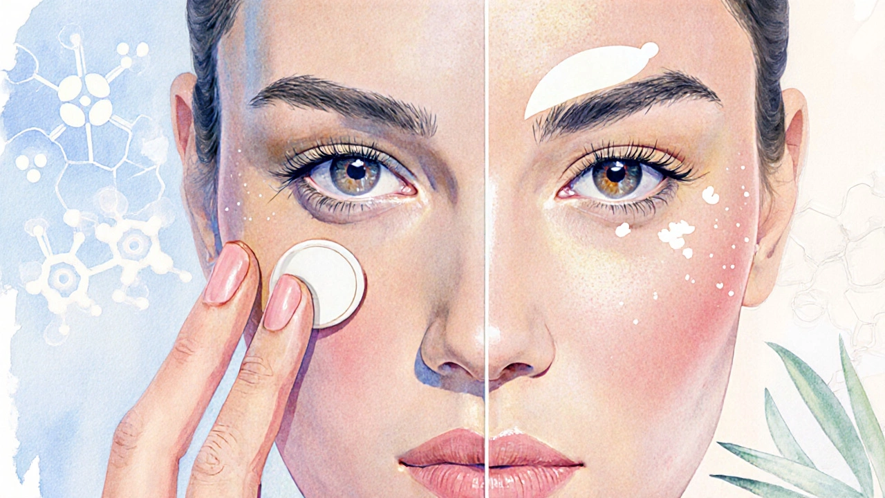 Half‑face showing fingertip tapping of silicone and water‑based primers.