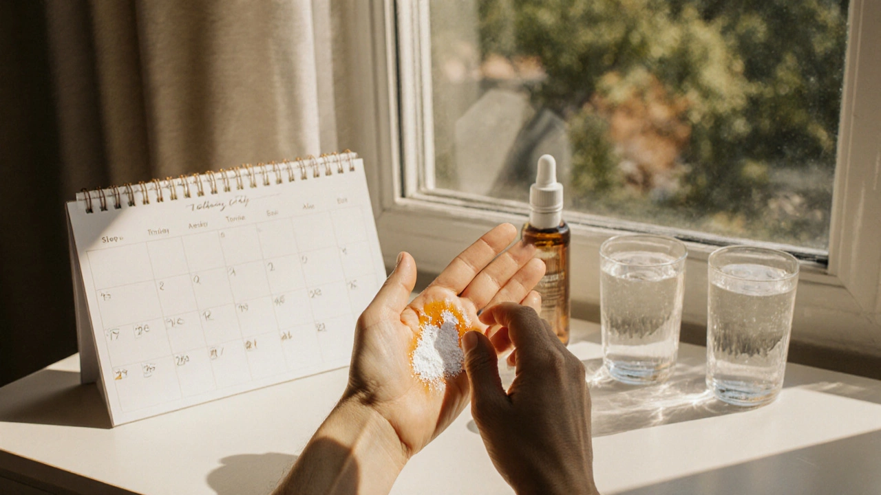 Person applying morning sunscreen with sunlight and daily health habits in the background.