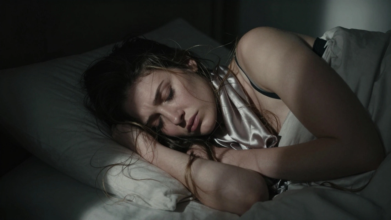 Person sleeping uncomfortably with tangled hair extensions