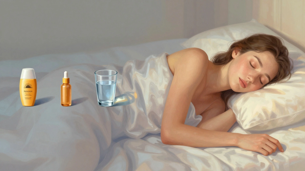 Artistic timeline showing consistent skincare habits leading to youth