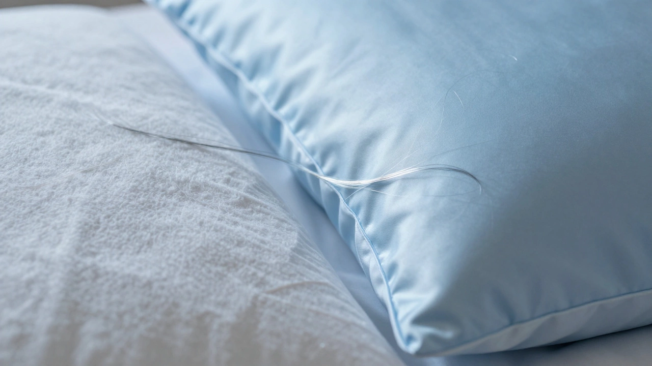 Silk pillowcase protecting hair extensions from friction